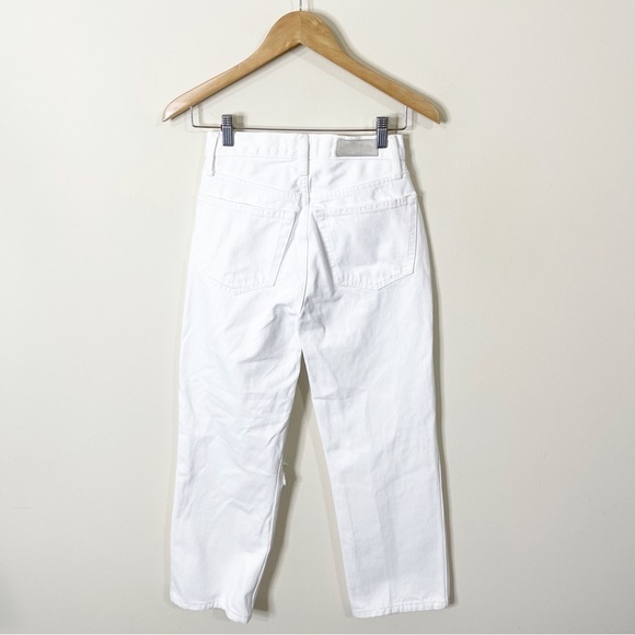 RE/DONE White Distressed 90's High Rise Loose Jeans in White With Rips Size 24 - Picture 3 of 10